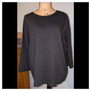 Black 2xl Kim Rogers curvy long sleeve top